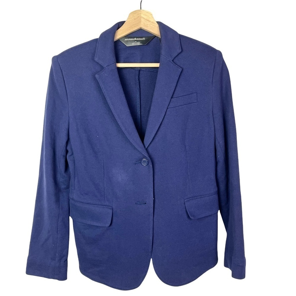Norma Kamali‎ Blue Button Front Blazer M
